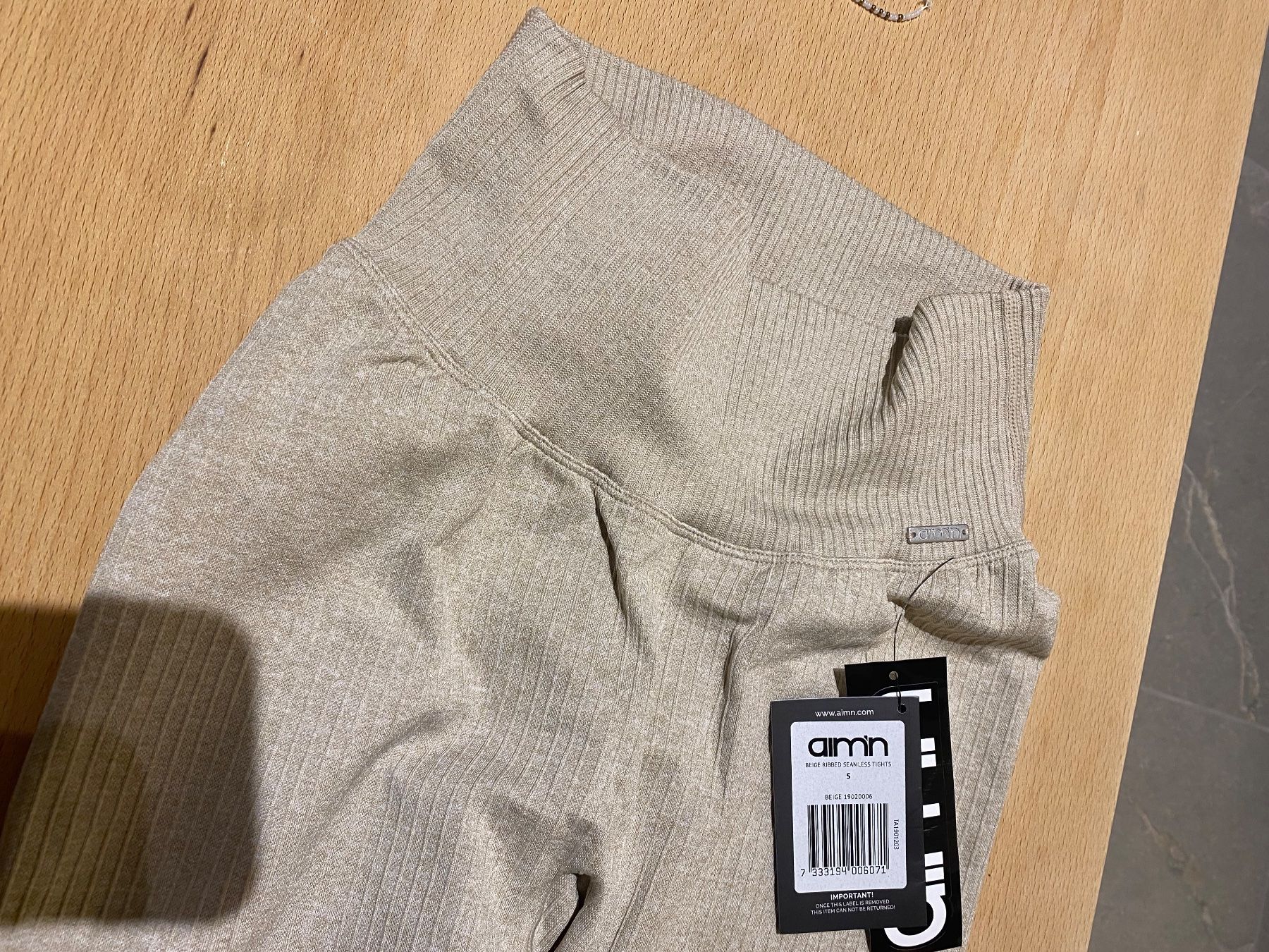 Leggings: aim'n beige ribbed seamless tights – Nuovo e nell'imballaggio originale da Zürich venduto da pran123 1