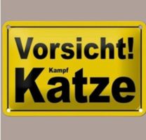 🔥 VORSICHT KAMPF KATZE Blechschild 🎀 12x18cm OVP 🔥