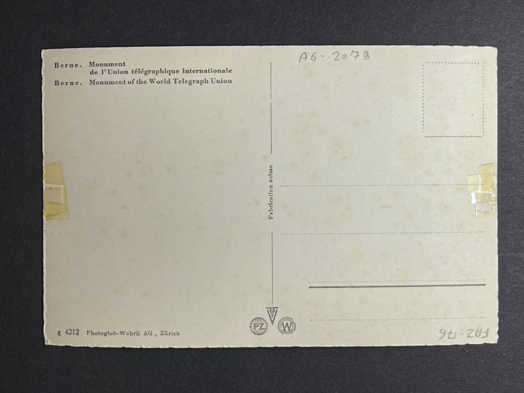 Cartoline postali: Bern - Welttelegraphendenkmal – Usato da Steg VS venduto da _vinci_ 1