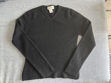 Damen Pullover Caroll schwarz V-Ausschnitt