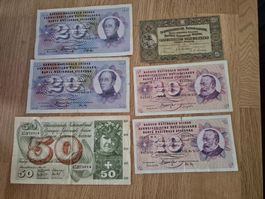 Banknotenlot 6 Stück - 5 - 50 Franken - tolle Serie!