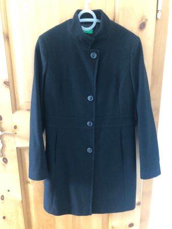 Schwarzer Baumwollmantel (Benetton)