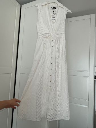 Zara Sommerkleid, Weiss, Gr. S - Neu mit Etikett!