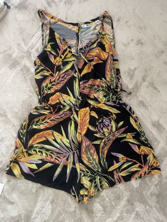 O'Neill Jumpsuit Kurz Blumenmuster Schwarz Grösse XL