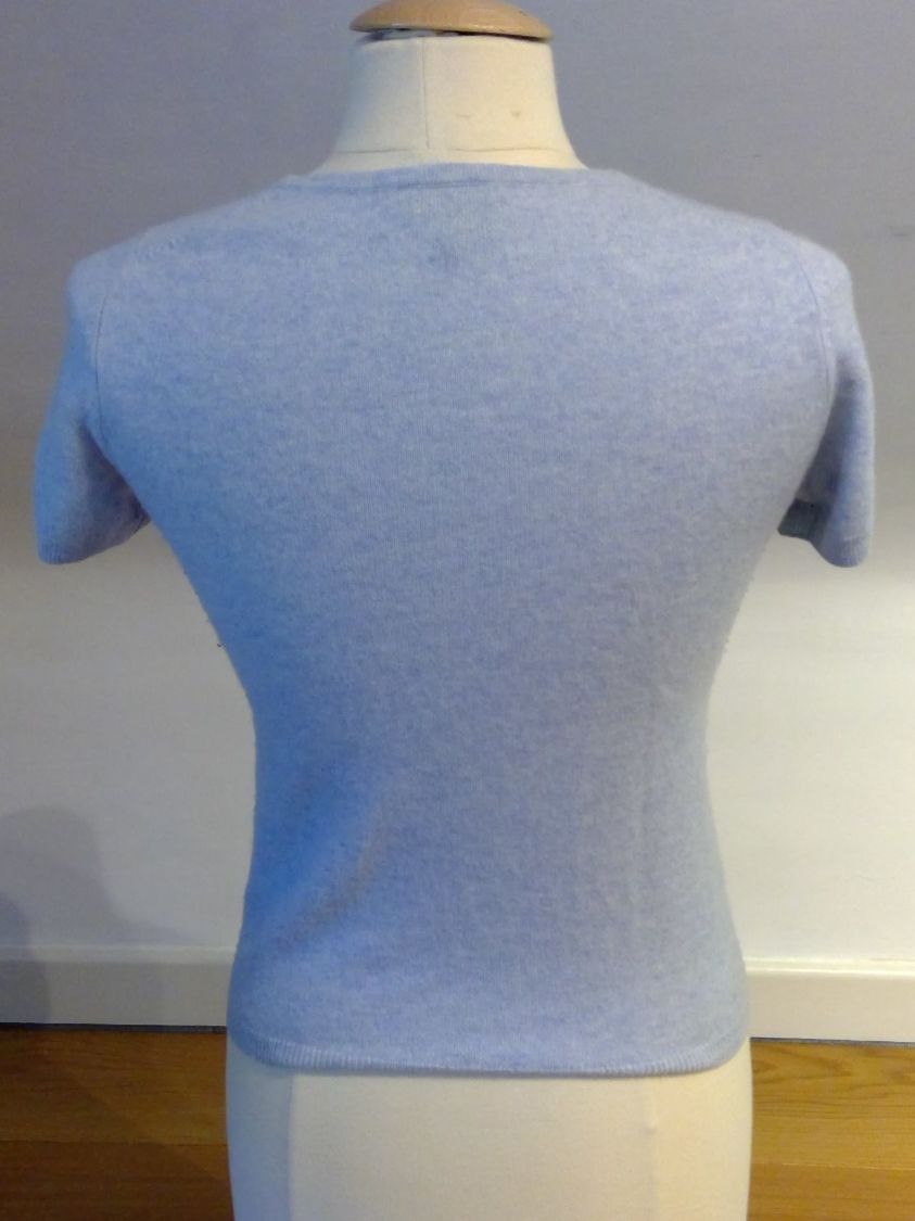 Maglioni & Felpe: Damen Kurzarm Pullover Cashmere hellblau – Usato da Basel venduto da Merlin97 1
