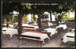 Männedorf, Gartenwirtschaft Hotel Wildenmann, gelaufen 1920