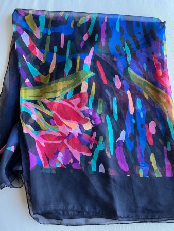 🧣 Foulard vintage Italie 1960 multicolore chic 100cm