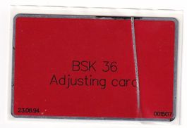 Landis & Gyr BSK 36 'Adjusting card' 1994