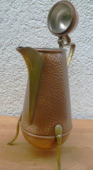Teekannen: Antike Kaffeekanne Kupfer Messing mit Deckel – Gebraucht aus Effretikon von Heimstudio 3