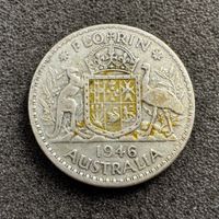 1 Florin Silber Australien 1946
