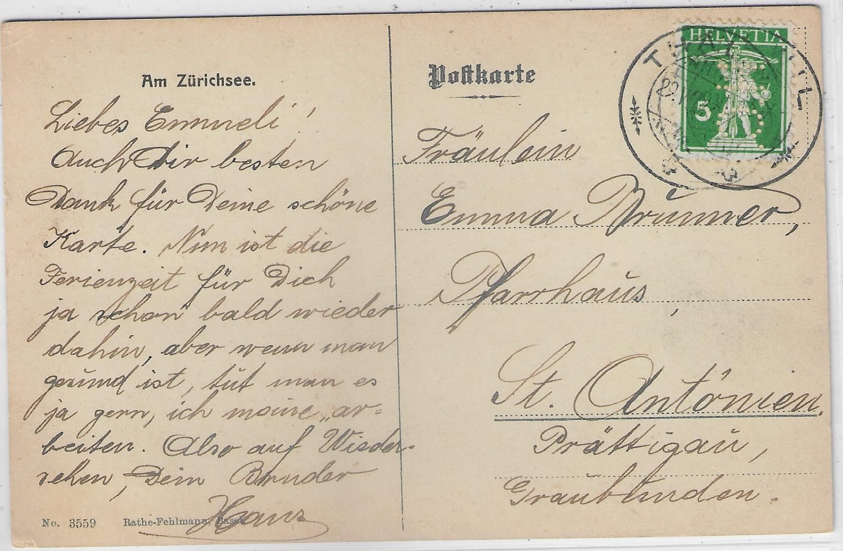 Cartoline postali: Am Zürichsee - Litho – Usato da Ettingen venduto da Kartenplanet 1