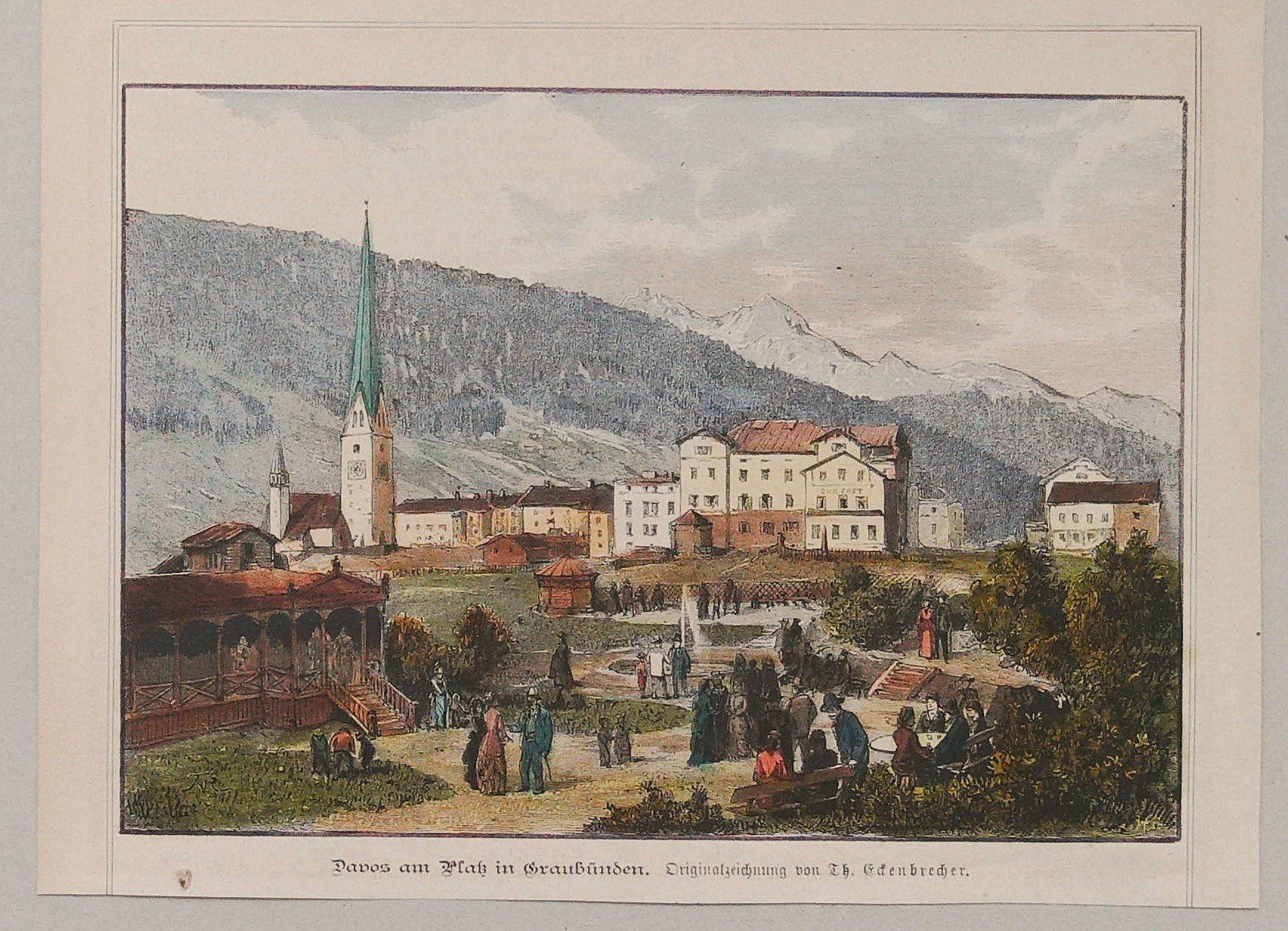 Stiche: Davos Holzstich um 1880 – Gebraucht aus Rafz von Helvet32 1