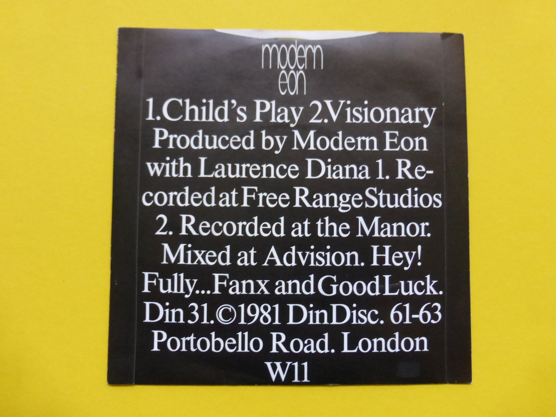 Dischi in vinile: Modern Eon – Child's Play – Usato da Zürich venduto da Swiss57 1