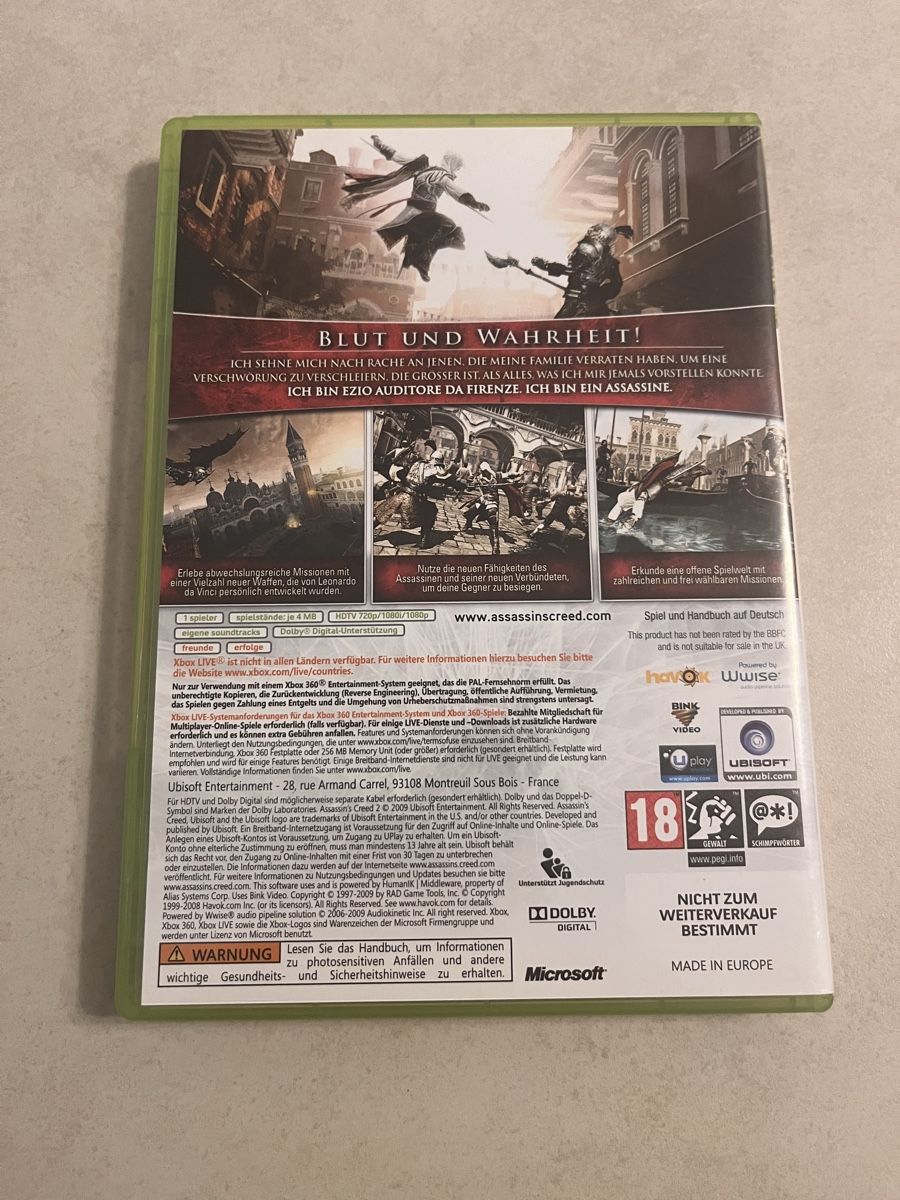 Microsoft Spiele: Assassins Creed 2 Xbox 360 – Gebraucht aus Suhr von SchnapperCH 1