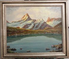Herman Haag – „Bergen See“ Ölbild auf Leinwand 80x70cm
