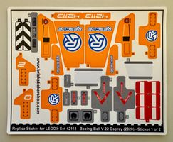 Lego Technic 42113 Boeing-Bell V22 Osprey Stickerset Replica