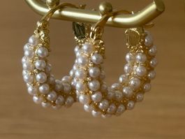 Luxus Elegante Creolen Ohrschmuck Ohrstecker Farbe Gold