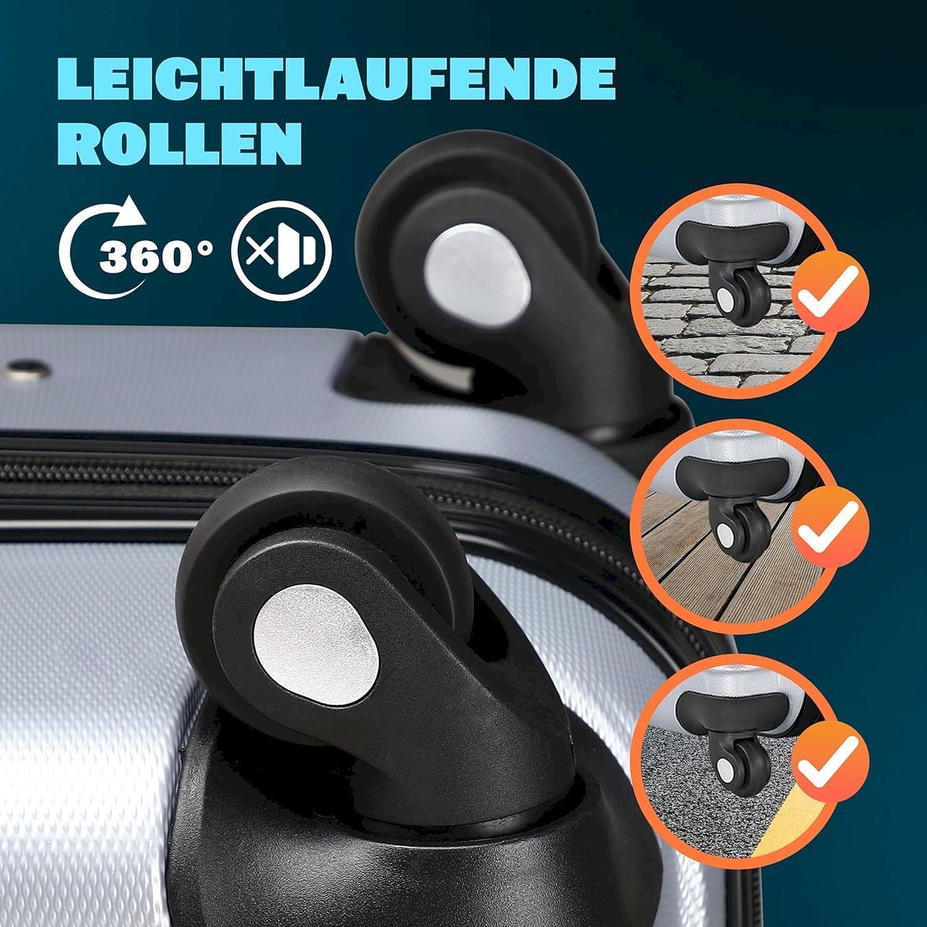 Valigie: Monzana 4er Koffer Set Baseline Silber – Nuovo e nell'imballaggio originale da Bottighofen venduto da zaap 5