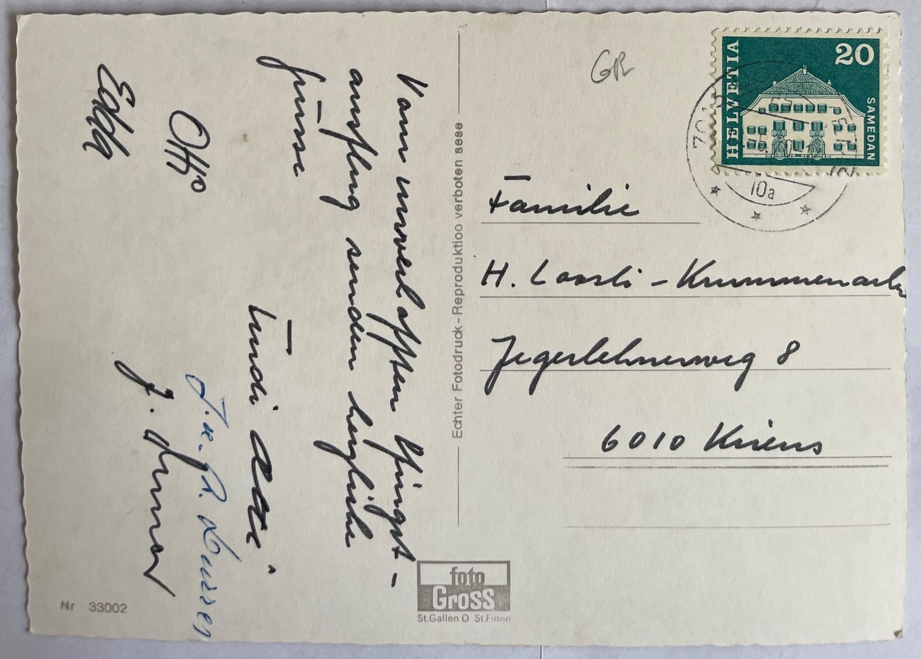 Cartoline postali: RHÄZUNS  SCHLOSS 1970 – Usato da Lutry venduto da Ediego 1