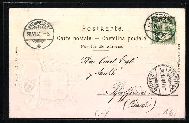 Cartoline postali: Litho Rheinfelden, Grand-Hotel des Salin – Usato da Berlin venduto da bartko-reher 1
