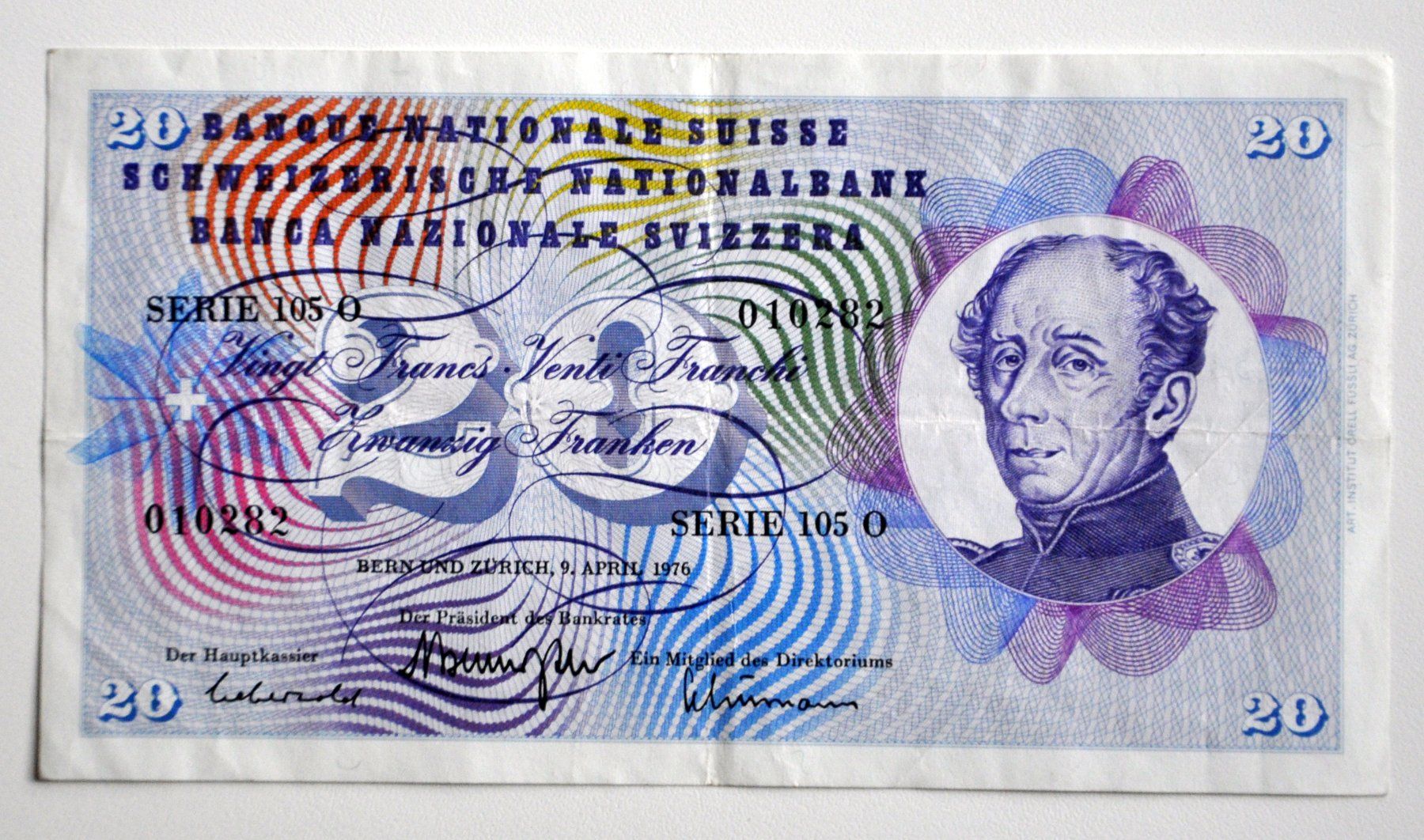 Banknoten: 20 Franken Note – Gebraucht aus Andwil TG von Wanton25