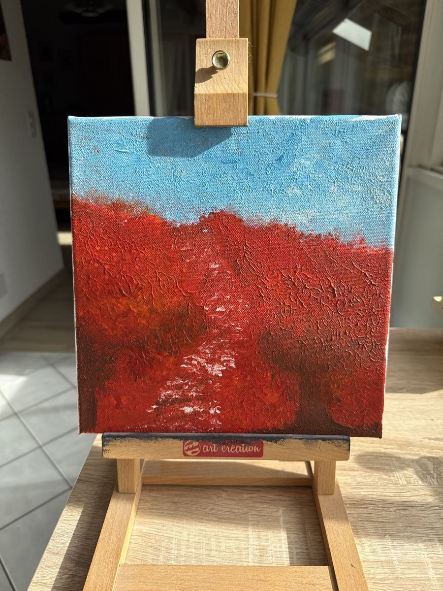 Dipinti: Tableau "Automne Rouge" - Peinture acrylique – Usato da Granges VS venduto da Anila.r