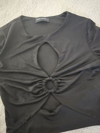 Tally Weijl Langarmshirt schwarz mit Ring Grösse S