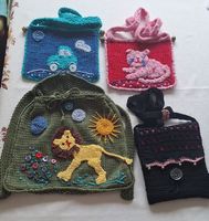 Handgestrickte Kindertaschen, Rucksäckli.n