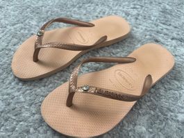 Havaianas Flipflops, rose und Swarovski Cristal, Gr. 35/36
