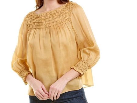 Lafayette 148 New York Paley Blouse Smocked $498