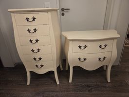 2 wunderschöne stilvolle Kommoden in Creme Weiss