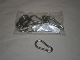 10 Stahl - Karabinerhaken , 6cm - 6mm , NEU