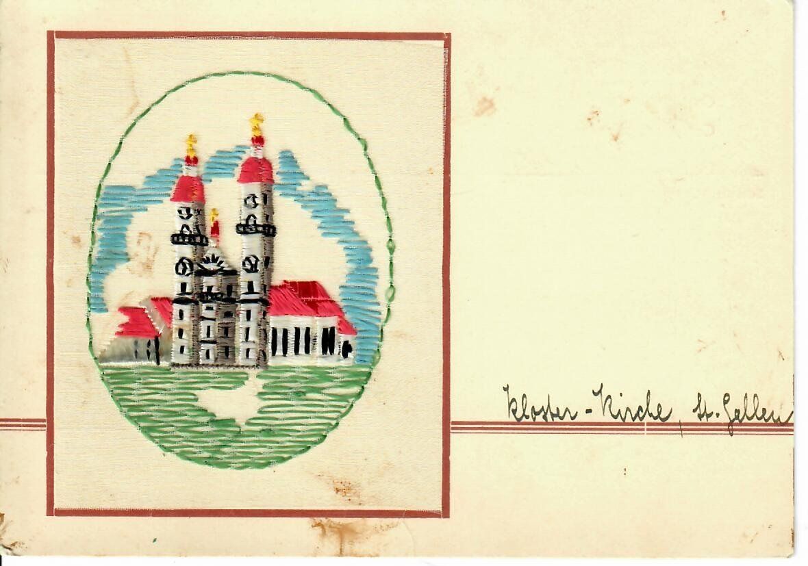 Cartoline postali: gestickte Karte Kloster Kirche St.Gallen 1932 – Usato da Hochdorf venduto da Ziegel-16