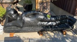 Buddha Figur liegend gross 100cm Steinguss Deko Garten