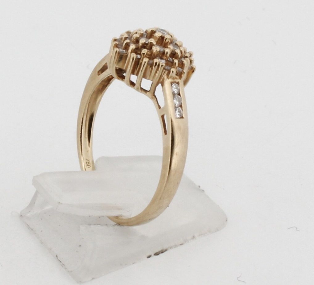 Anelli: Vintage 18k Gold Diamond Cluster Ring - Size 58 – Usato da Cham venduto da ppl_8lbl 7