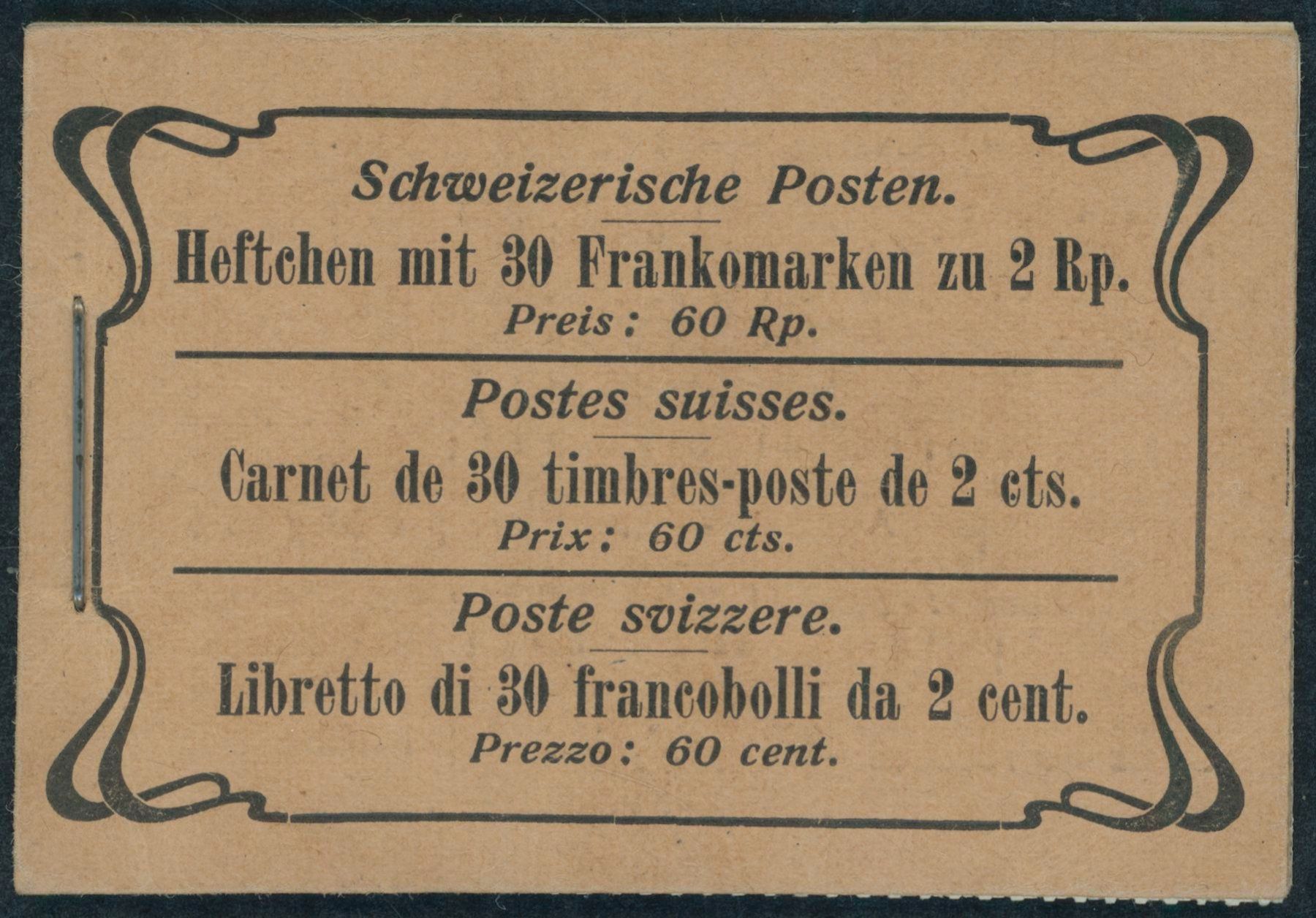 Tutti i francobolli: CH - 1909 - Markenheftchen - Tellknabe – Nuovo (secondo la descrizione) da Schindellegi venduto da leecollect