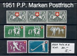 1951 P.P. Markensatz  Postfrisch