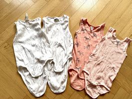 4 Ärmellose Bodies von H&M + Sanetta in Gr 98