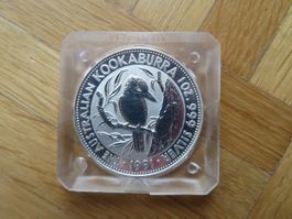 Silber Münze Kookaburra 1991 / 1Unze Silber Australien