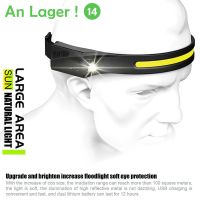 COB LED Induction Riding Headlamp USB Aufladbare Kopf Lampe