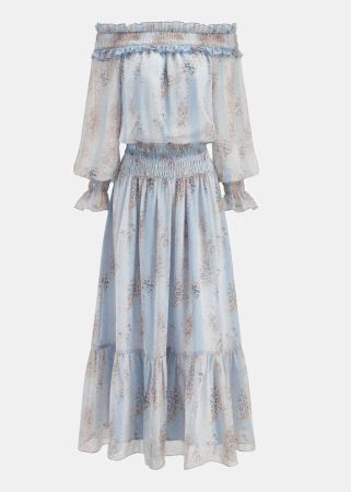 Off-Shoulder Maxi-Kleid: Urlaub, Strand, Boho, Bali