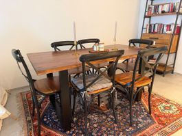 6 Esszimmerstühle aus Holz & Metall