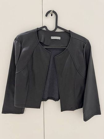 Blazer nero ecopelle