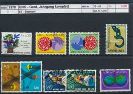 1978 UNO - Genf, Jahrgang komplett, ET - Stempel