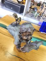 Figur Lesendes Kind Bronze Optik Dekoration Skulptur (A14))m