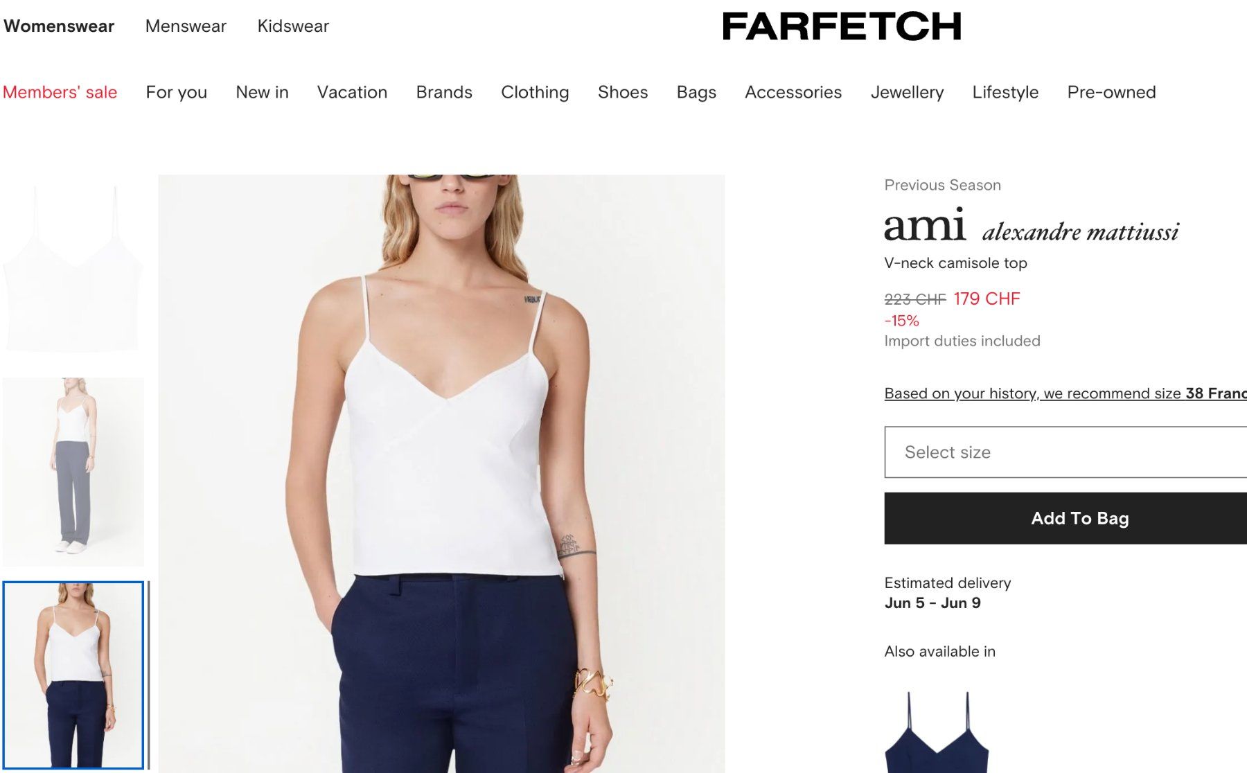 Top: CHF 223 Ami Paris tank top - FR 38 – Nuovo e nell'imballaggio originale da St-Sulpice VD venduto da juhdu 2