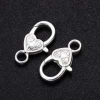 Karabinerverschluss mit Herz 27 mm – Farbe Silber (neu)
