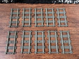 LEGO 9v Schienen Gerade 10 stk.