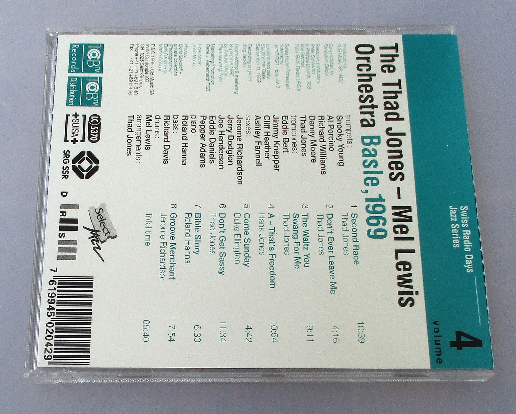 CD: THAD JONES/MEL LEWIS ORCHESTRA - Basel 1969 – Usato da Wattwil venduto da Muriel11 1