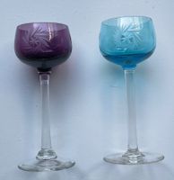 Zwei schöne, alte Gläser Glasschleiferei, unb. ob Kristall